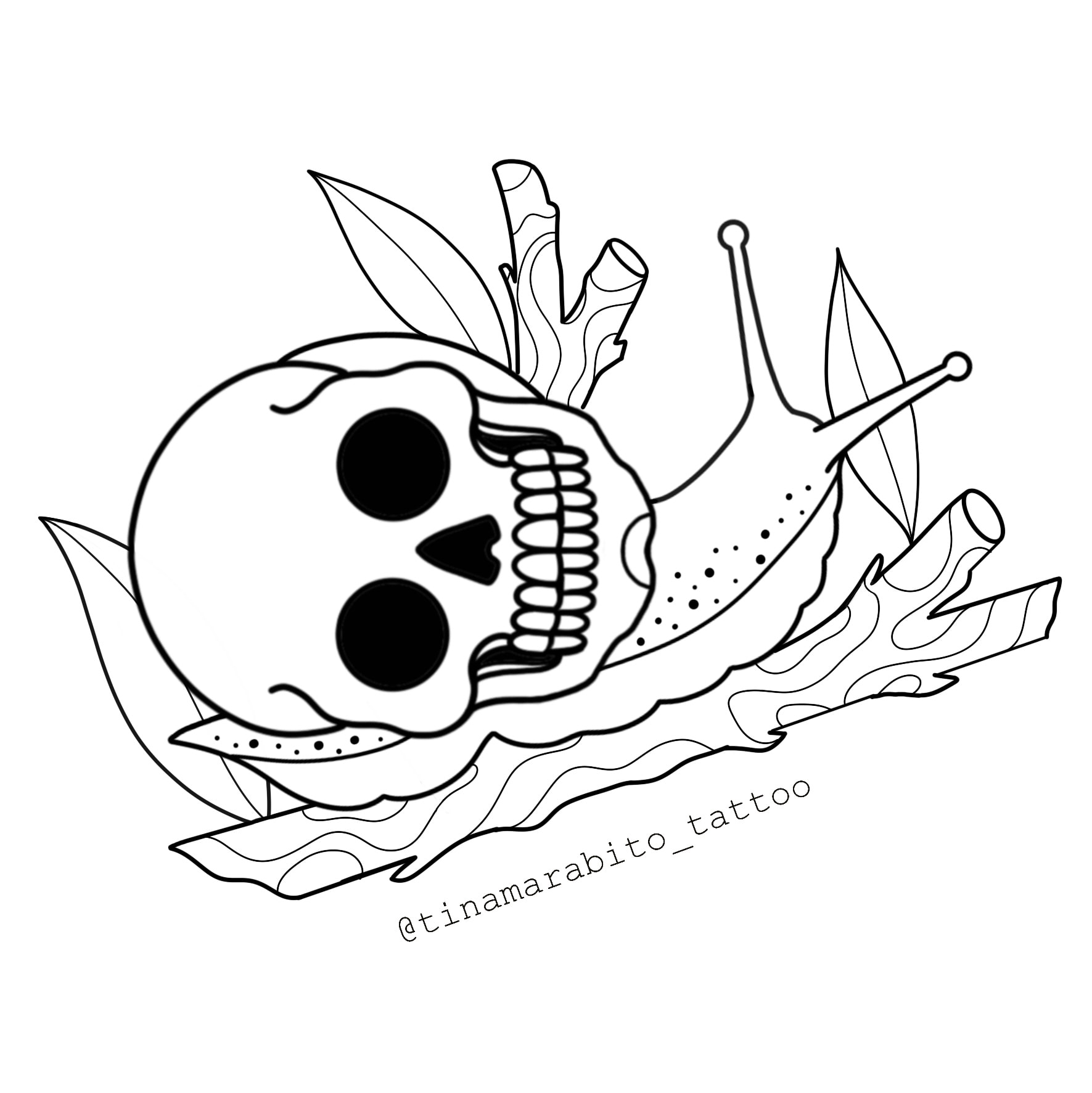 Vector illustration of snail skull hand drawn line style with digital  color 11478077 Vector Art at Vecteezy